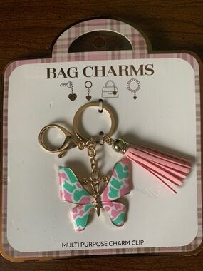 NWT Bag Charms Multi Purpose Charm Clip Pink
